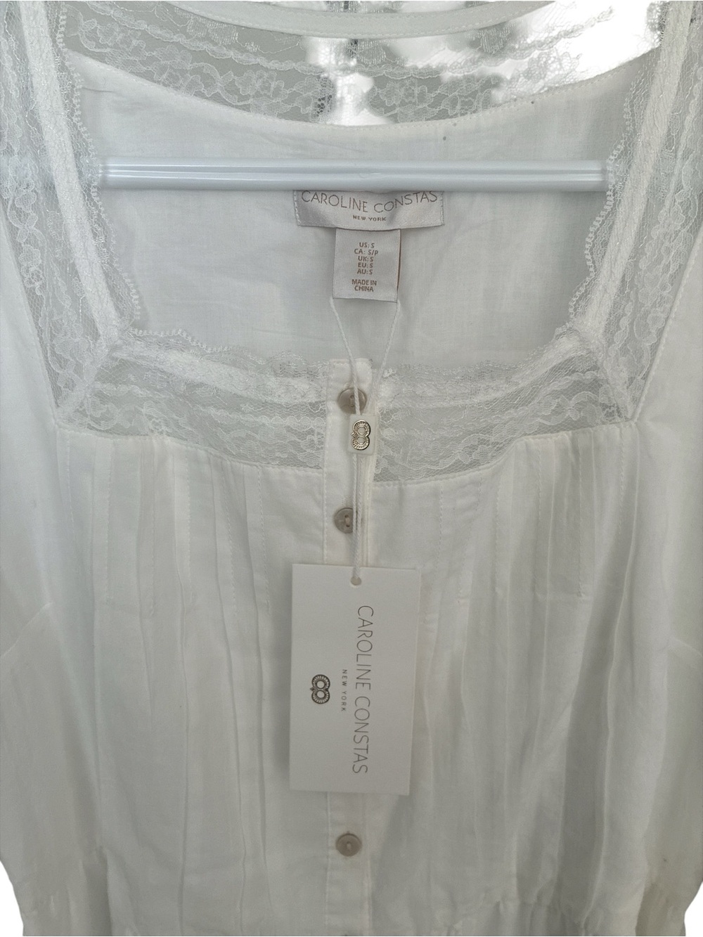 Caroline Constas White Button-Front Maxi Dress with Square Neck - Picture 7 of 8
